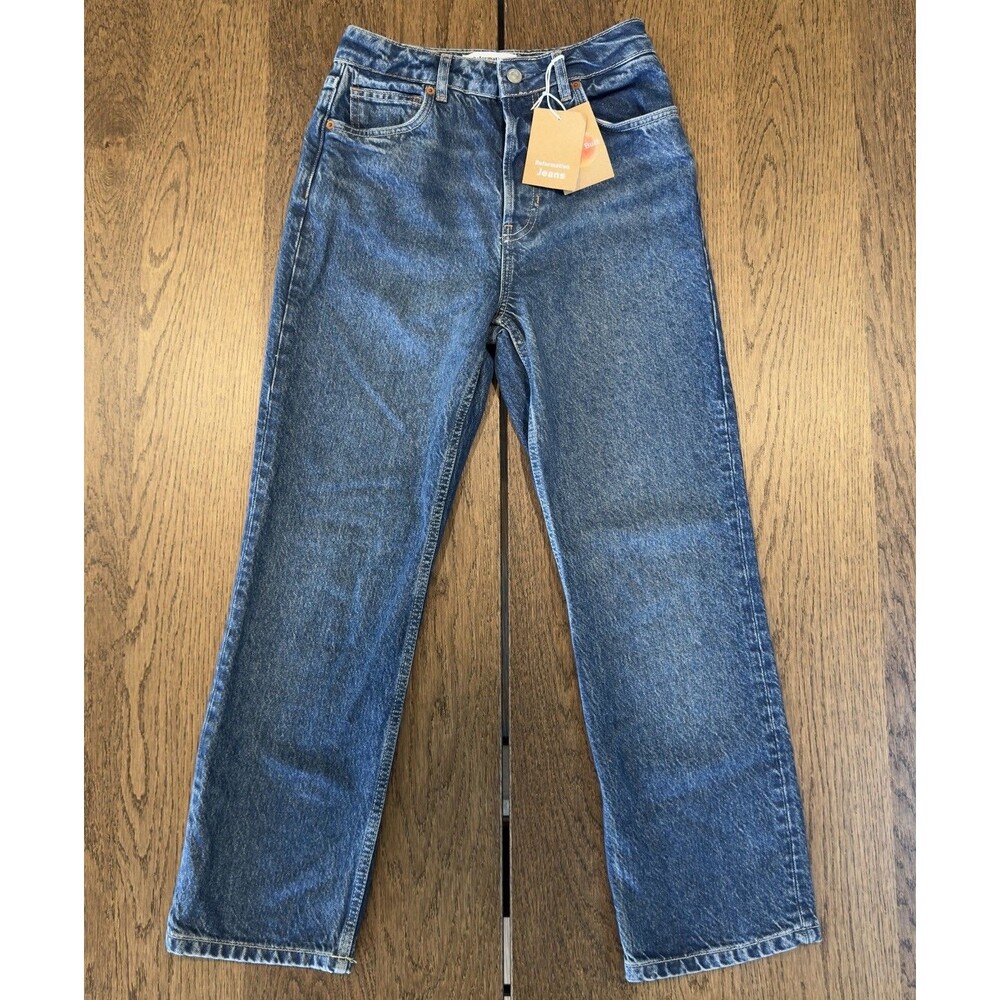 NWT Reformation Cynthia High Rise Straight Leg Cropped Jeans Womens Sz 26 Blue